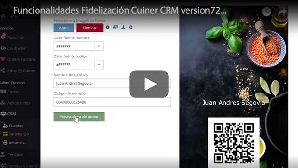 video fidelización para restaurantes cuiner CRM restaurantes